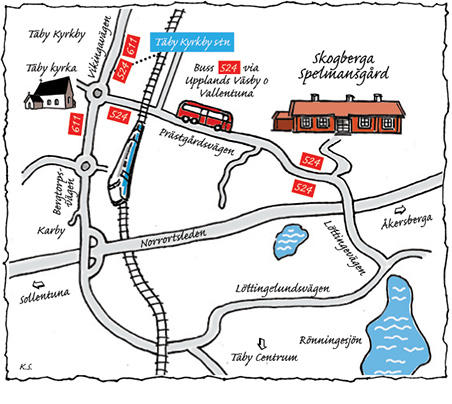 Illustration av karta, Skogberga gård